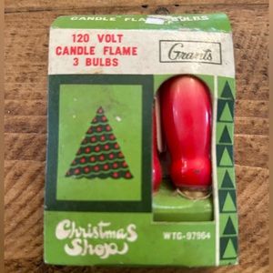 Vintage replacement Candle Flame Christmas Lightbulbs -Grants
